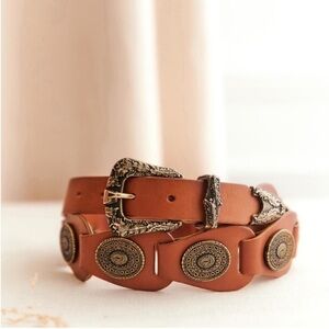 Sezane Ellie Belt- Brown Leather- Size 85- 34”